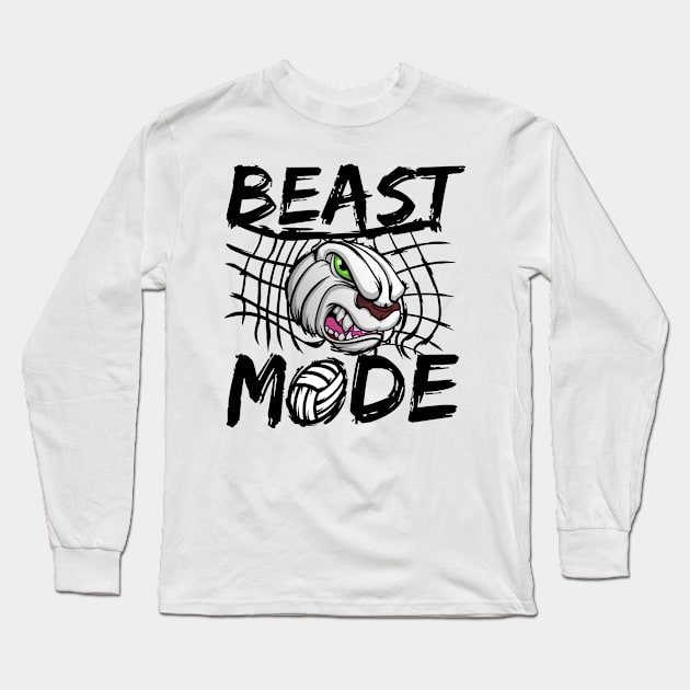 Volleyball BEAST MODE Long Sleeve T-Shirt by MakeNineDesigns